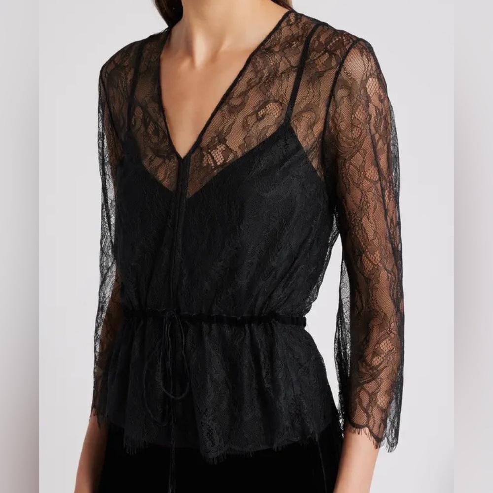 NEW Frame lace peplum top